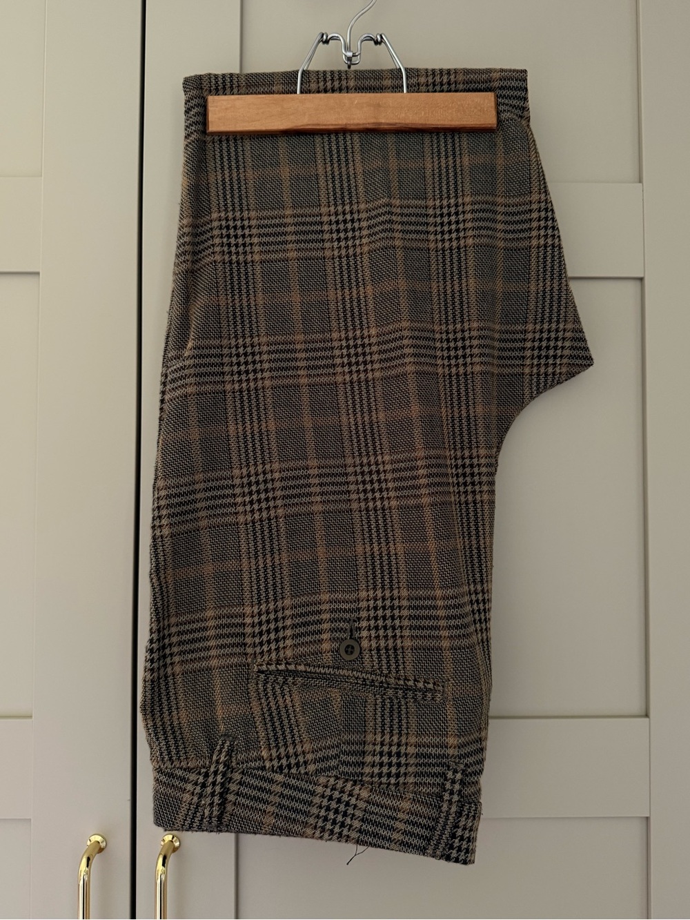 Le31 par Simons Brown and Black Glen Plaid Dress Pants